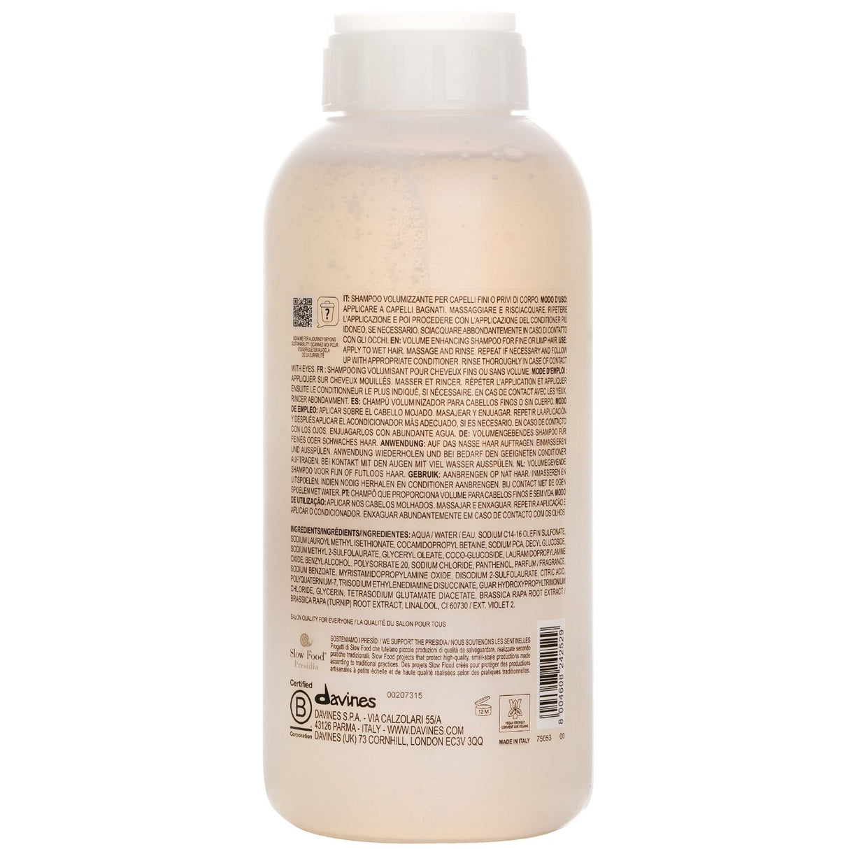Davines Volu Volume Enhancing Shampoo (For Fine or Limp Hair) 1000ml/33.8oz
