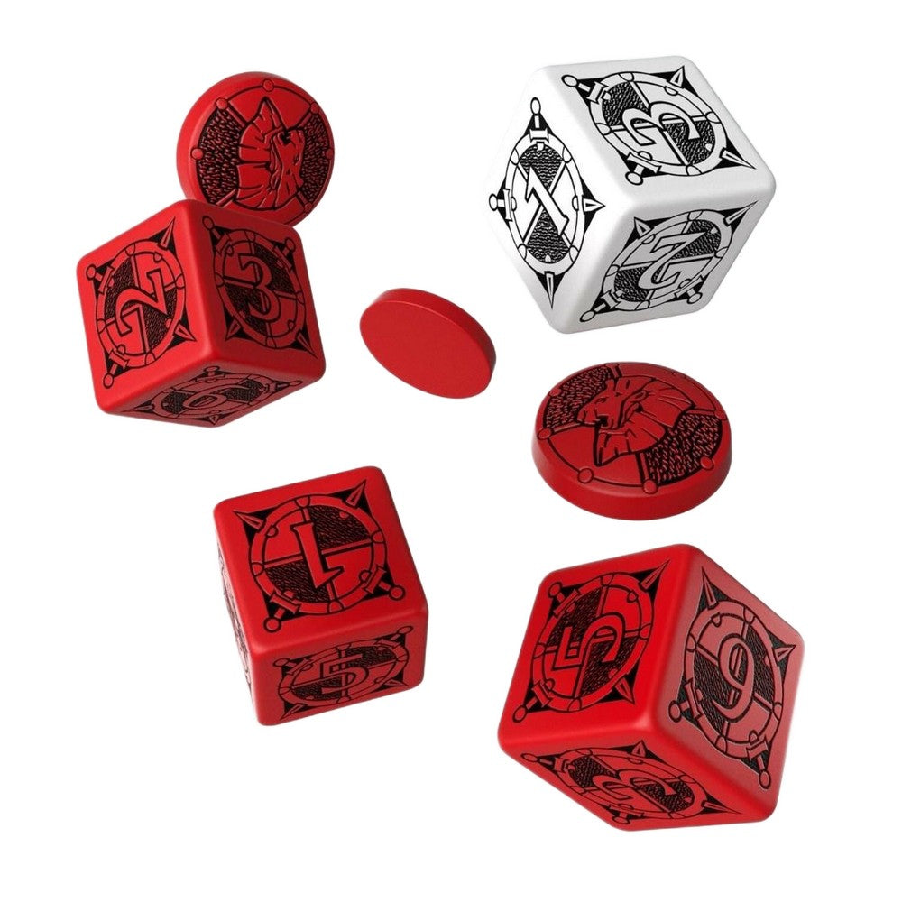 Q Workshop Kingsburg Dice & Token Set Red