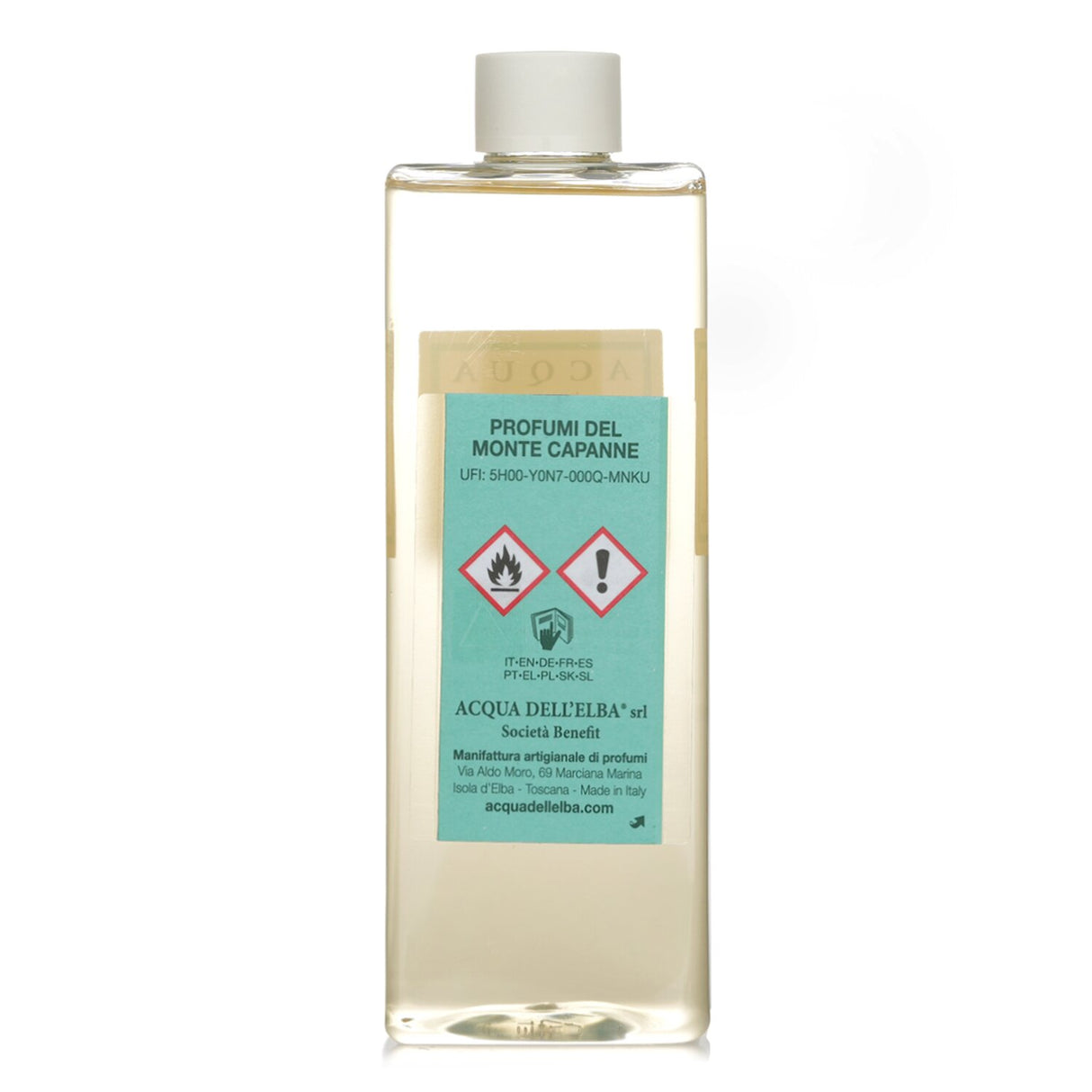 Home fragrance diffuser refill in Profumi Del Monte Capanne scent, 500ml, captures Italian nature's refreshing aroma.