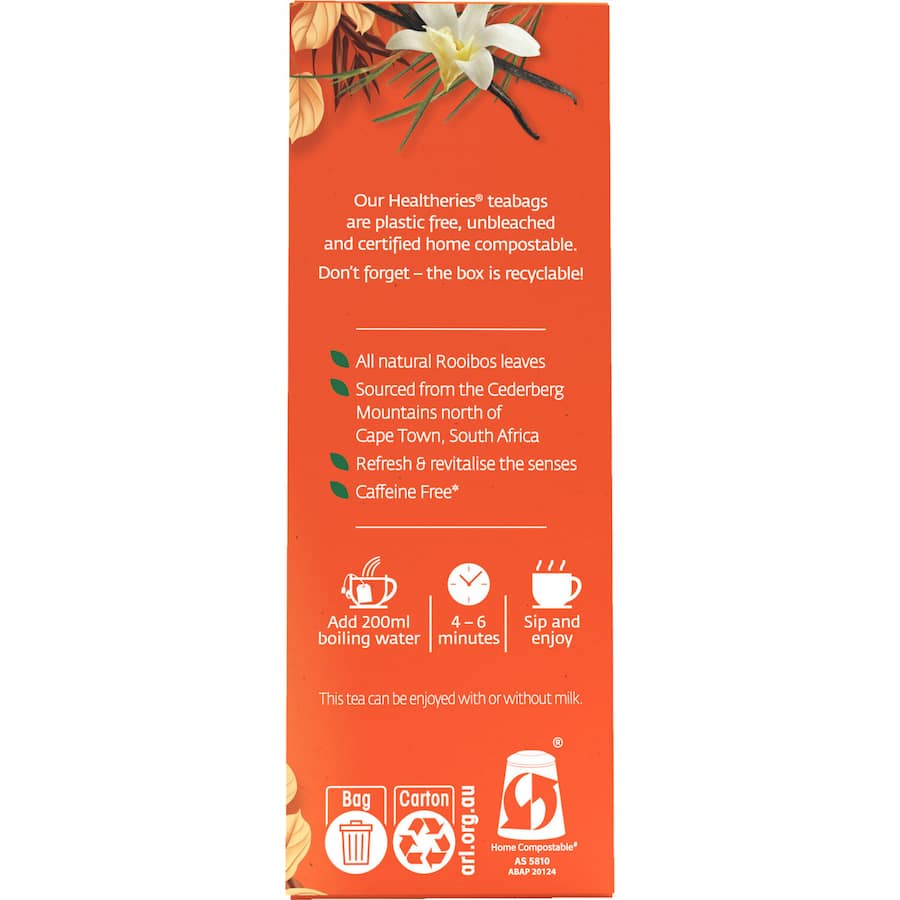 Healtheries Herbal Tea Rooibos Vanilla Bags 20pack