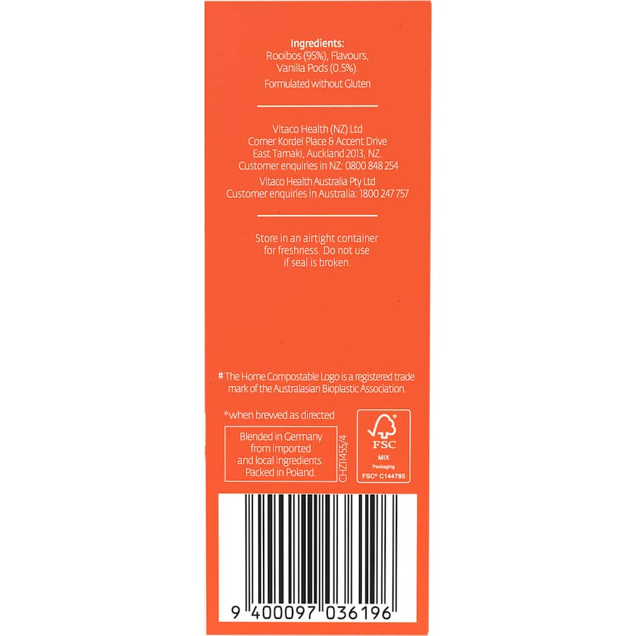 Healtheries Herbal Tea Rooibos Vanilla Bags 20pack