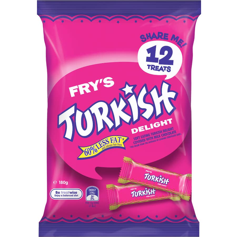 Cadbury Treat Size Chocolates Turkish Delight Sharepack 180g Bag 12pack