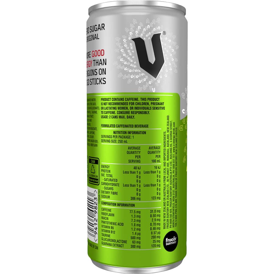 V Vitalise Energy Drink Sugarfree - Single can 250mL