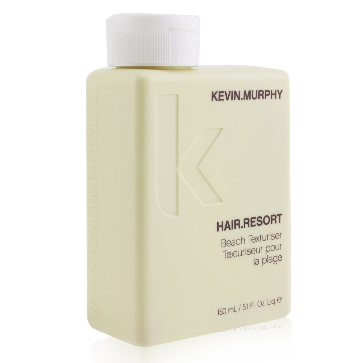 Bottle of Kevin.Murphy Hair Resort Beach Texturiser, an oil-free product for effortless beachy hairstyles and strong hold.