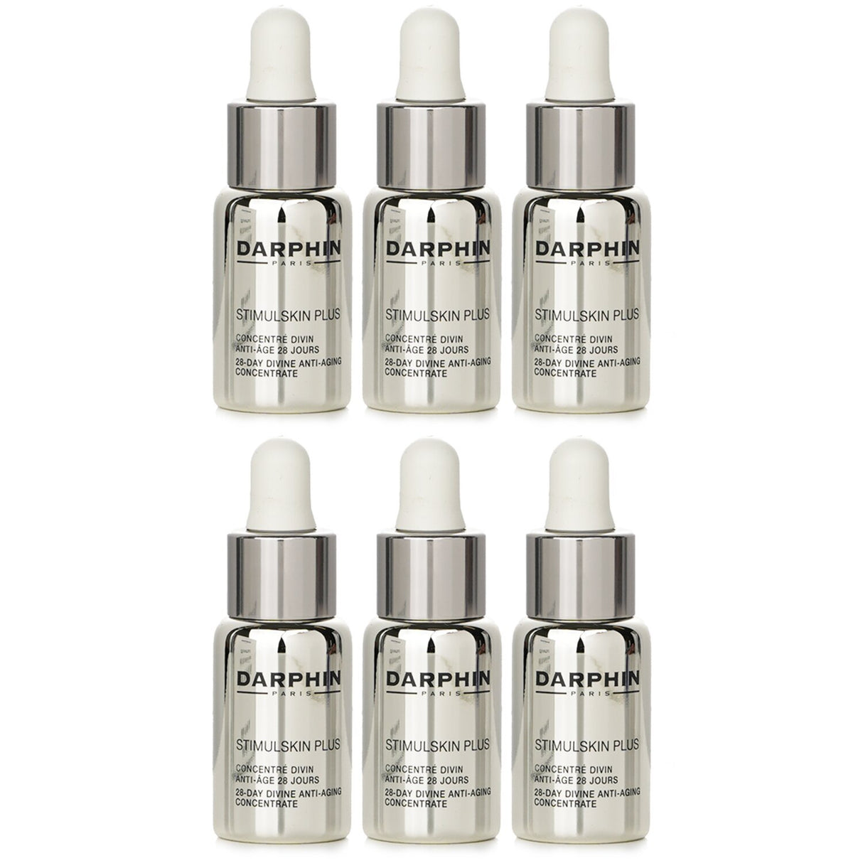 Darphin Stimulskin Plus 28-Day Anti-Aging Concentrate ampoules, targeting fine lines, wrinkles, and enhancing skin's youthfulness.