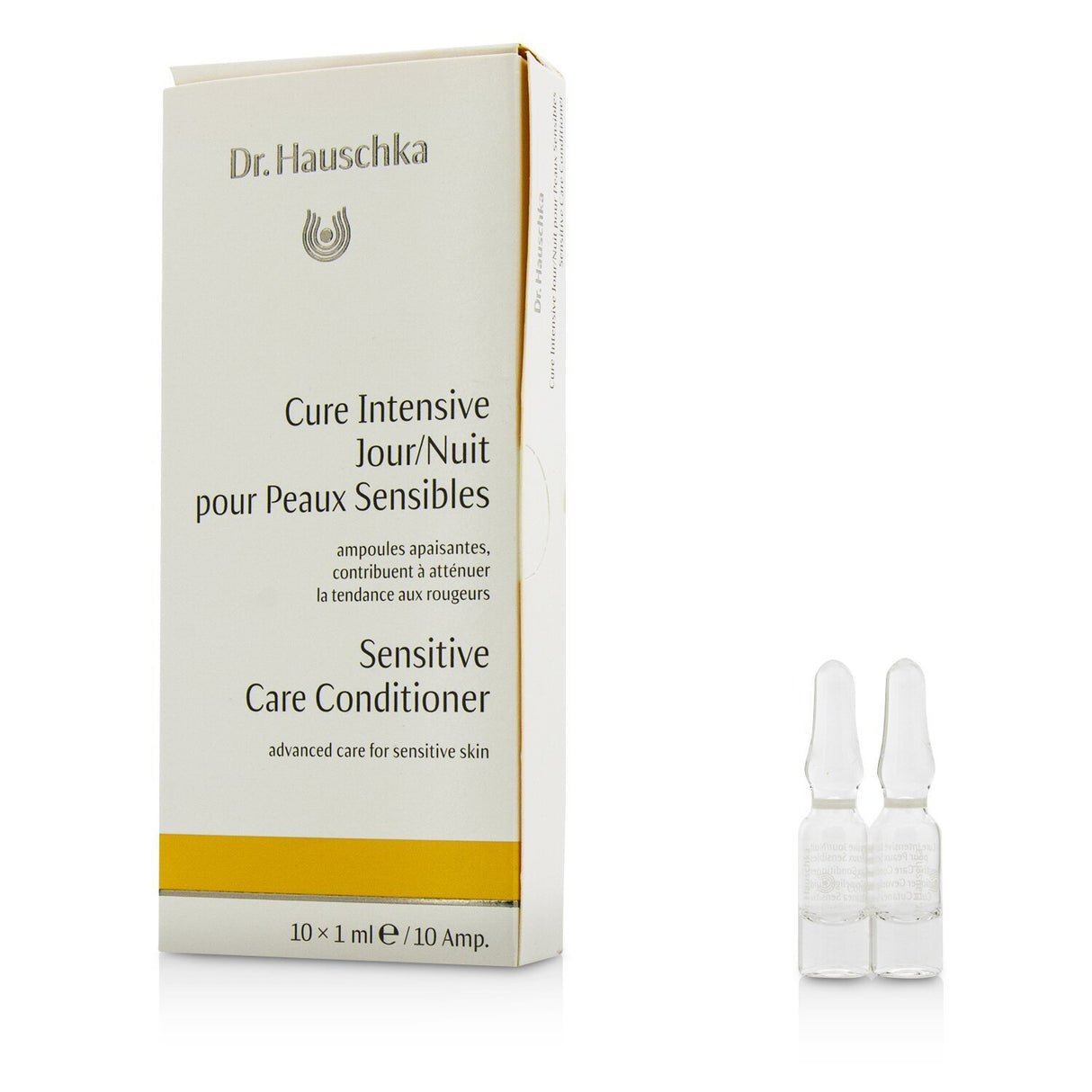 Dr. Hauschka Sensitive Care Conditioner is a calming treatment in 10 ampules, perfect for soothing sensitive skin.