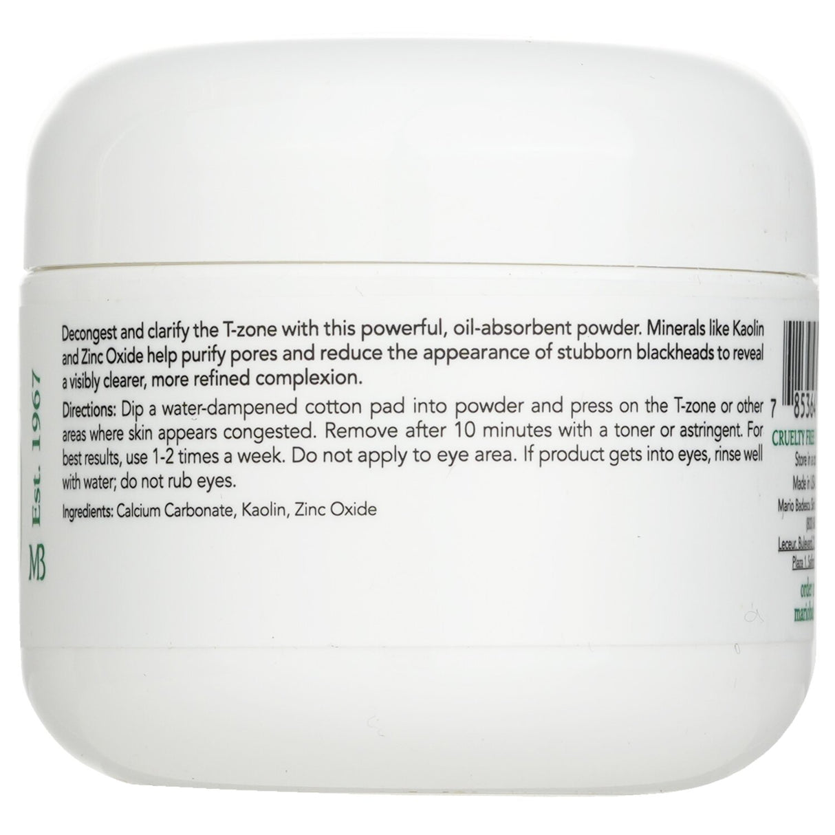 Mario Badescu Silver Powder, a 16g oil-absorbent treatment for all skin types, targets blackheads for a clearer complexion.