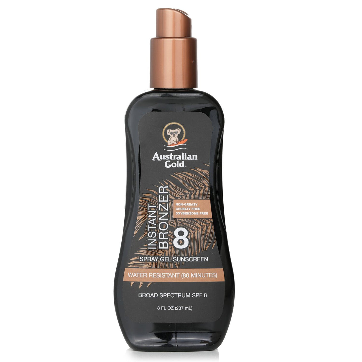 Australian Gold - Spray Gel Sunscreen SPF 8 with Instant Bronzer - 237ml/8oz