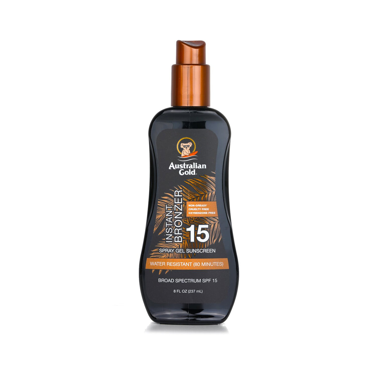 Australian Gold - Spray Gel Sunscreen SPF 15 with Instant Bronzer - 237ml/8oz