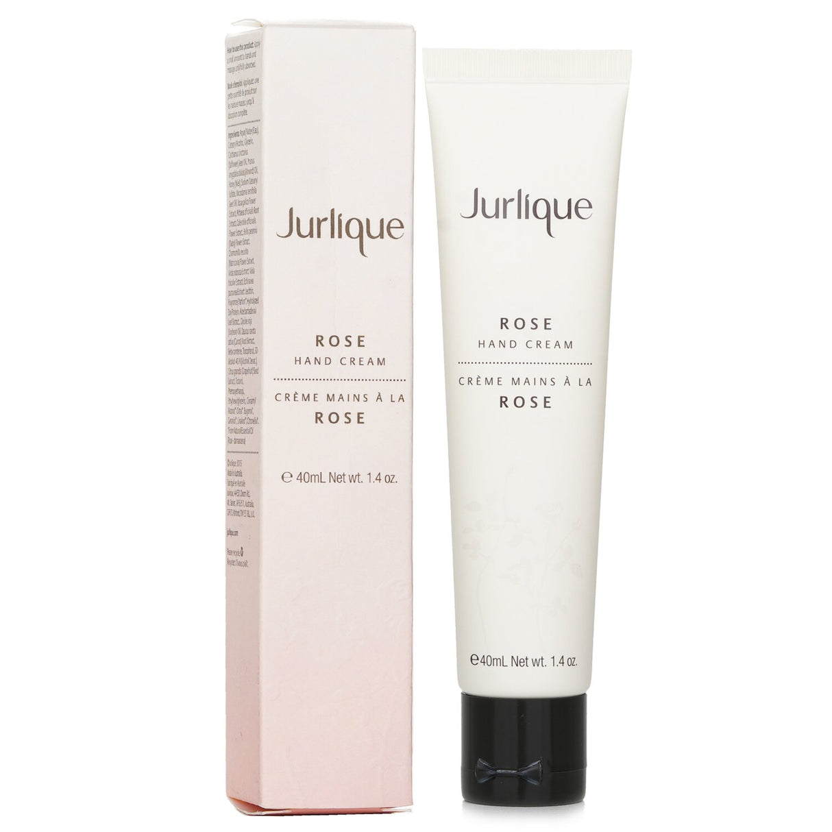 Luxurious Jurlique Rose Hand Cream, 40ml, revitalizes dry hands with moisturizing rose oil and soothing herbal ingredients.
