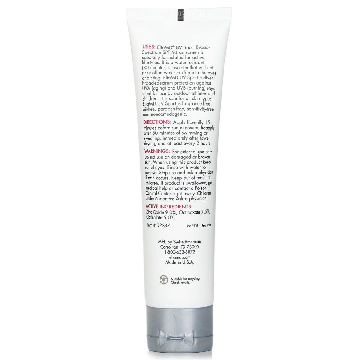 EltaMD - UV Sport Water-Resistant Full-Body Sunscreen SPF 50 - 85g/3oz