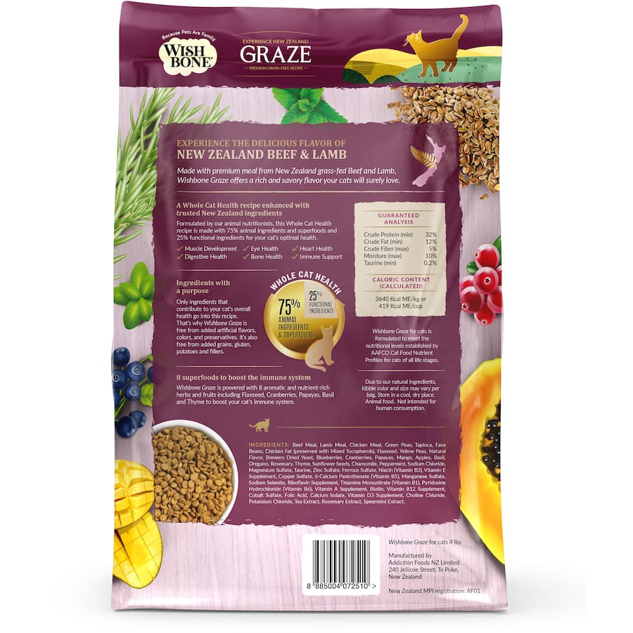 Wishbone Dry Cat Food Graze Bag 1.8kg