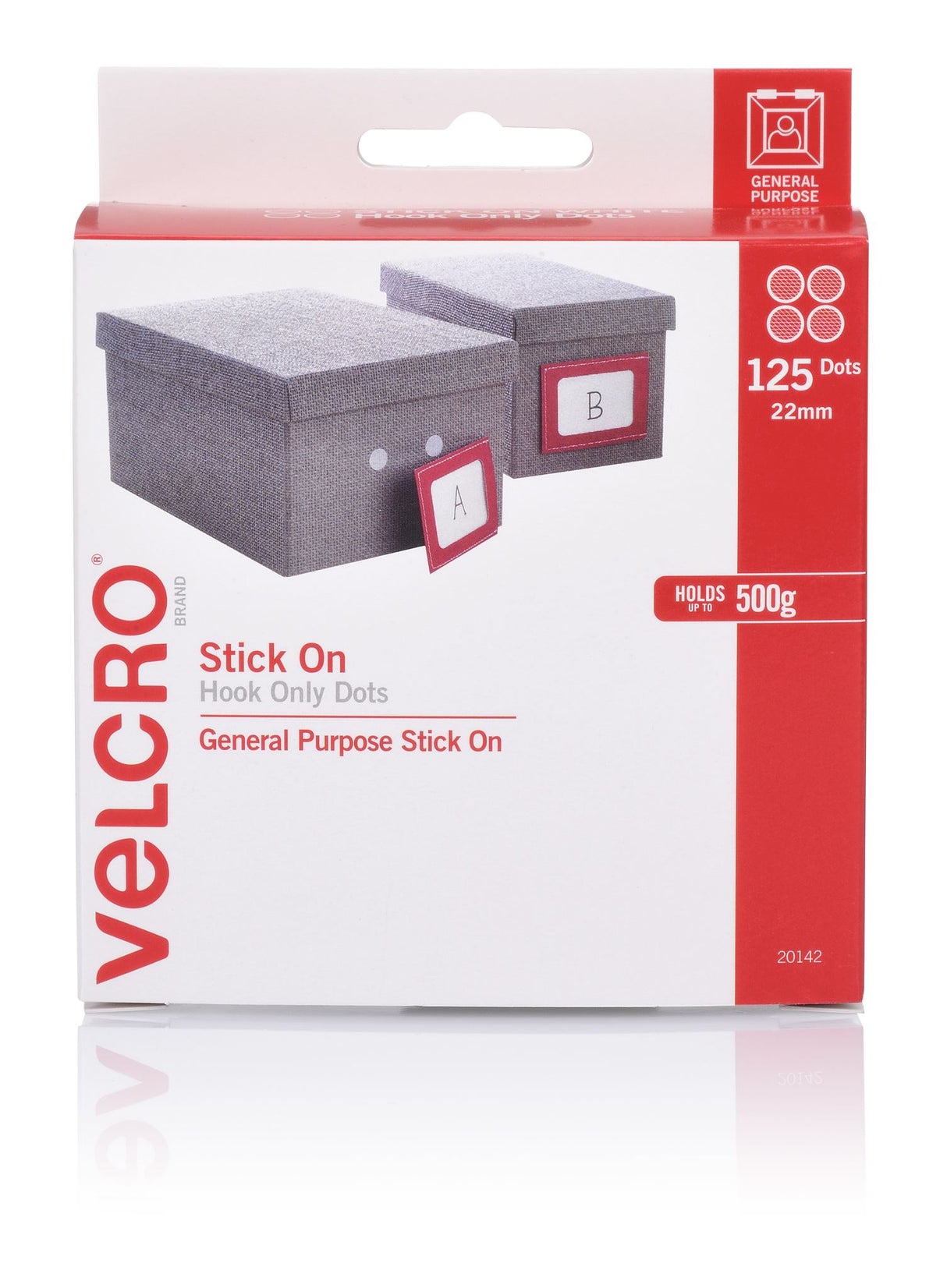 VELCRO® Brand Hook Fasteners 22mm 125 Dots White