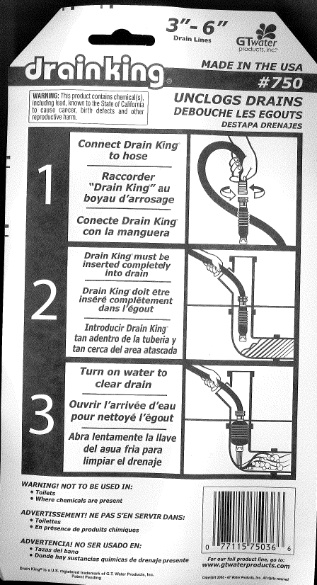 Drain King Water Pulse Draincleaner 75-150mm Pipes