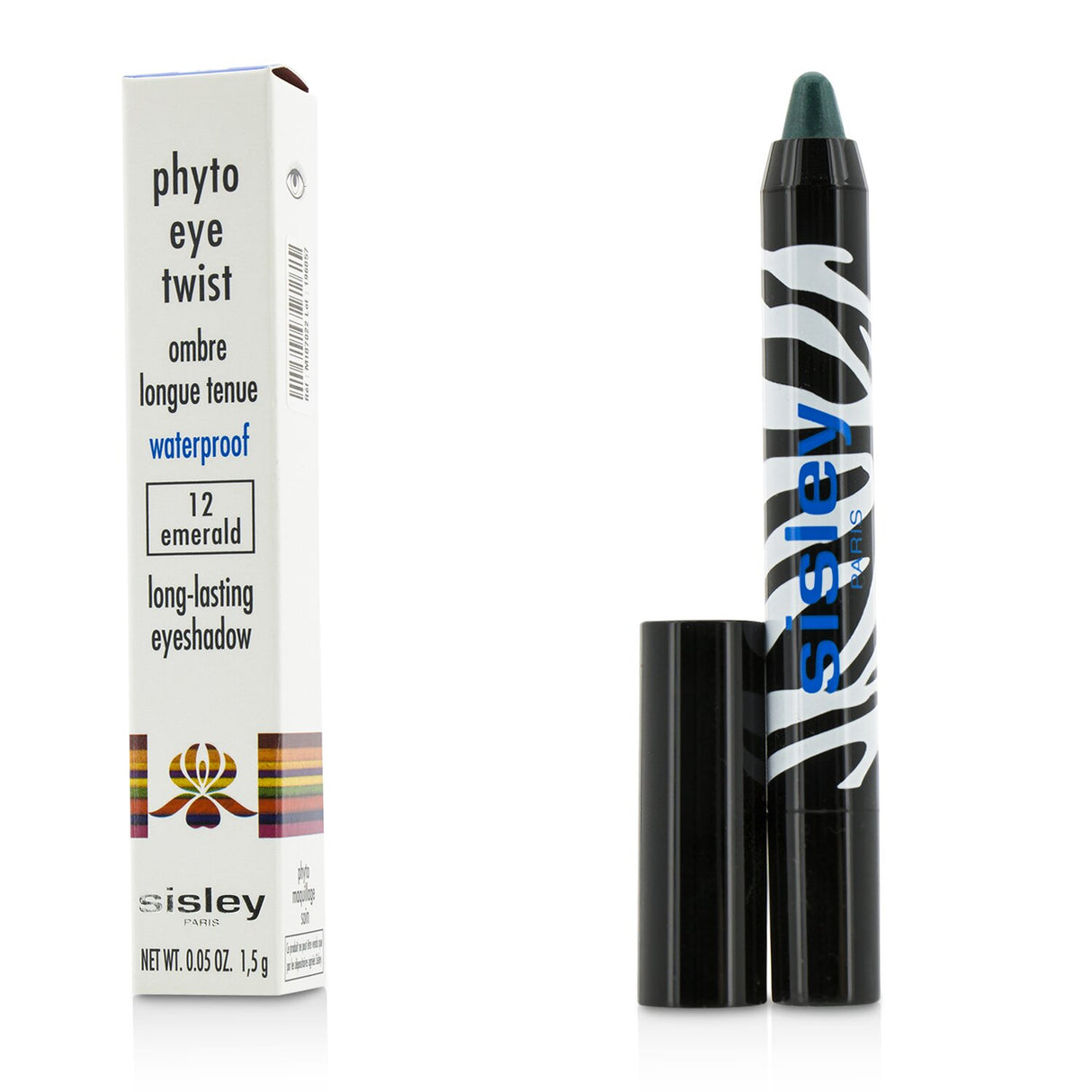 Sisley Phyto Eye Twist #12 Emerald eye pencil with bold color, waterproof formula, and plant-based ingredients for delicate skin.