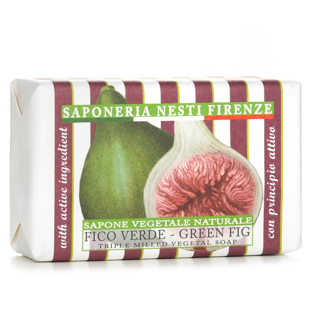 Nesti Dante Green Fig Natural Soap bar, 150g, showcasing Tuscan-inspired design and fresh fig scent for gentle, nourishing cleansing.