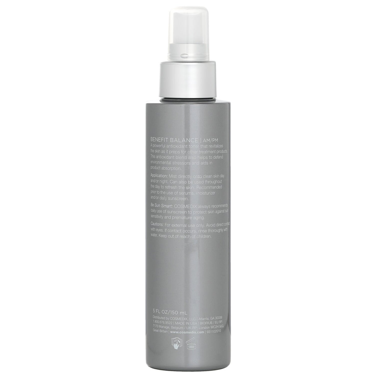 CosMedix Benefit Balance Antioxidant Infused Toning Mist 150ml/5oz