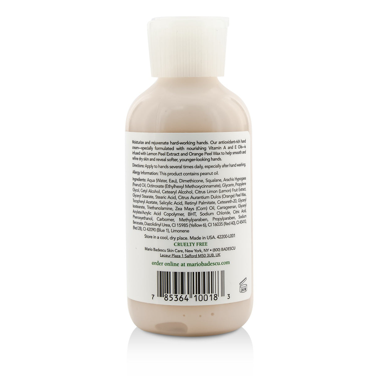 Luxurious Mario Badescu Fruit and Vitamin A Hand Cream, 118ml, enriched with antioxidants for soft, rejuvenated hands.