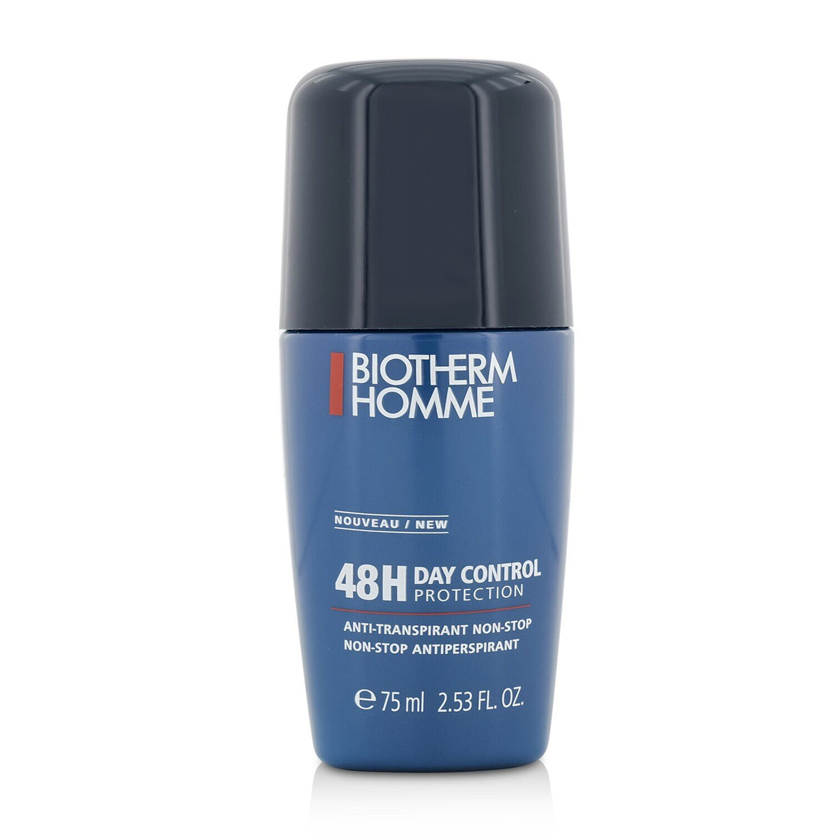 Biotherm Homme Day Control Antiperspirant roll-on, 48-hour protection against sweat and odor with soothing Allantoin.