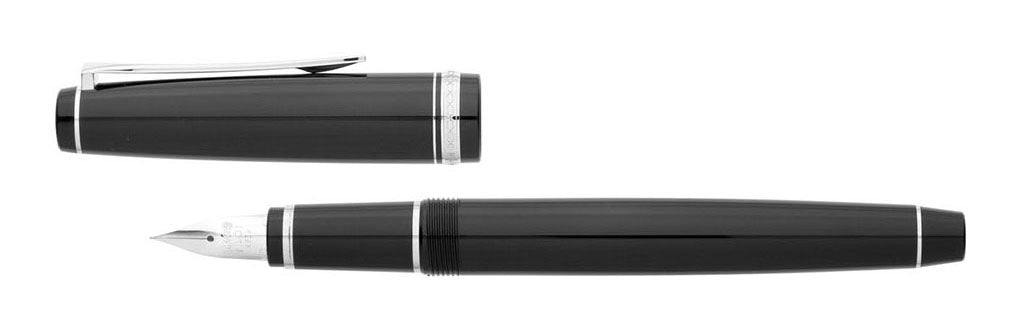 Pilot Falcon Resin Silver Black Fountain Pen Extra Fine (FE-18SR-SEF-B)