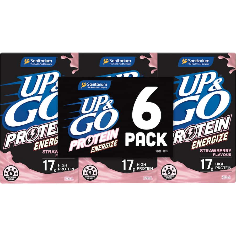 Sanitarium Up & Go Liquid Breakfast Strawberry Protein - 6 x 250mL