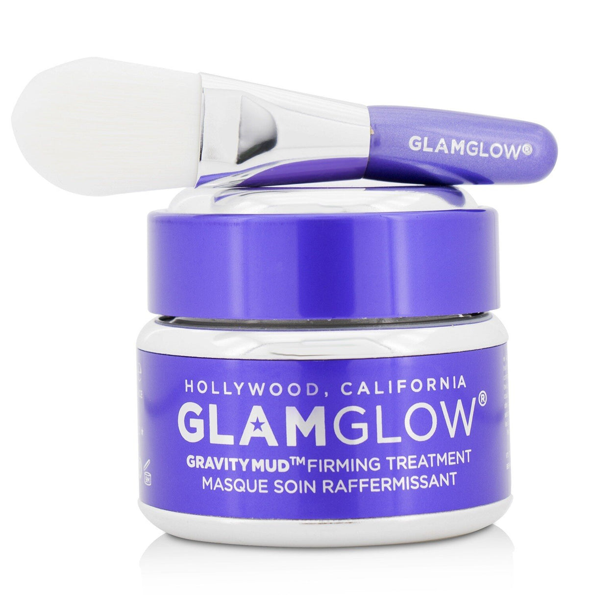 Glamglow GravityMud Firming Treatment 50g: a vibrant peel-off mask that firms skin, transforms to chrome, and enhances elasticity.