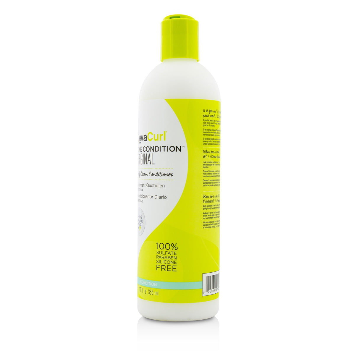 Hydrating cream conditioner for curly hair, enriched with olive oil and lemongrass for frizz-free, manageable curls.