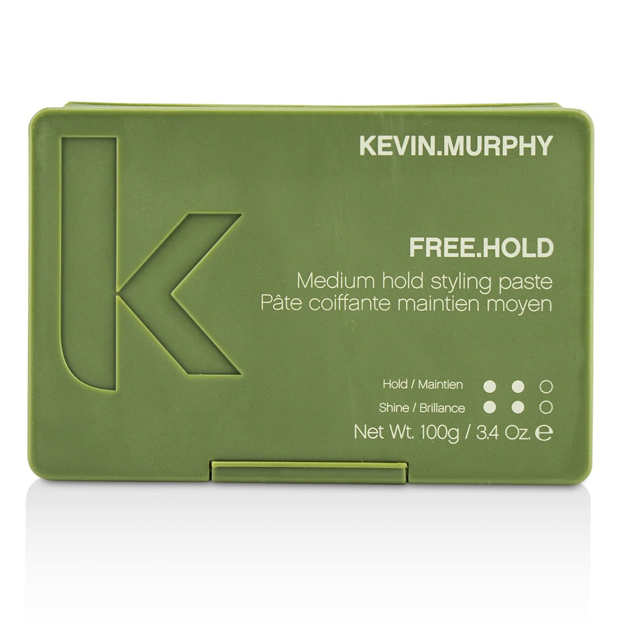 Kevin.Murphy Free.Hold 100g styling paste offers medium hold, natural shine, and nourishing essences of bergamot and vanilla.
