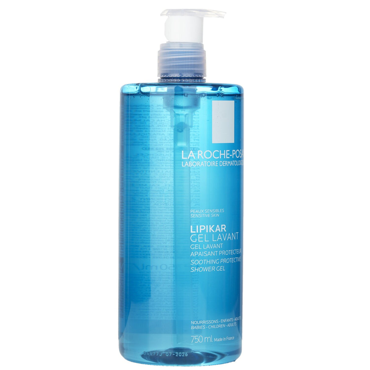 La Roche Posay Lipikar Gel Lavant in 750ml, a soothing shower gel for sensitive skin, gentle for the whole family.