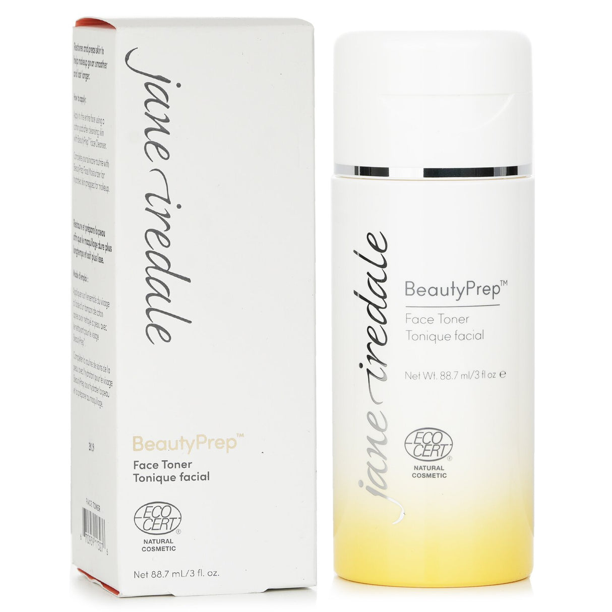 Jane Iredale BeautyPrep Face Toner in 88.7ml revitalizes skin, balances pH, and features uplifting organic Lemongrass scent.