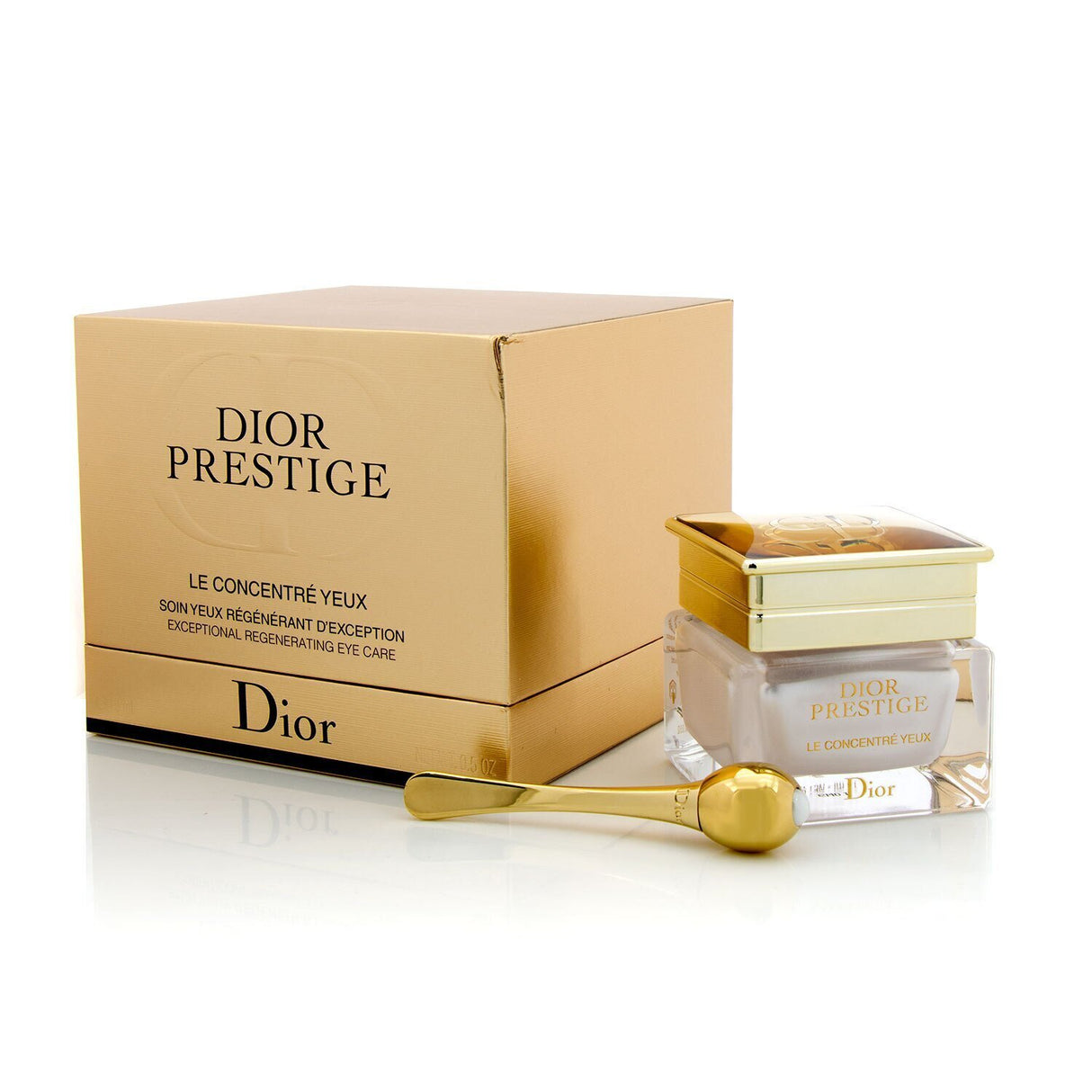 Dior Prestige Le Concentre Yeux eye cream with double-rotating pearls for rejuvenating hydration and reducing dark circles.