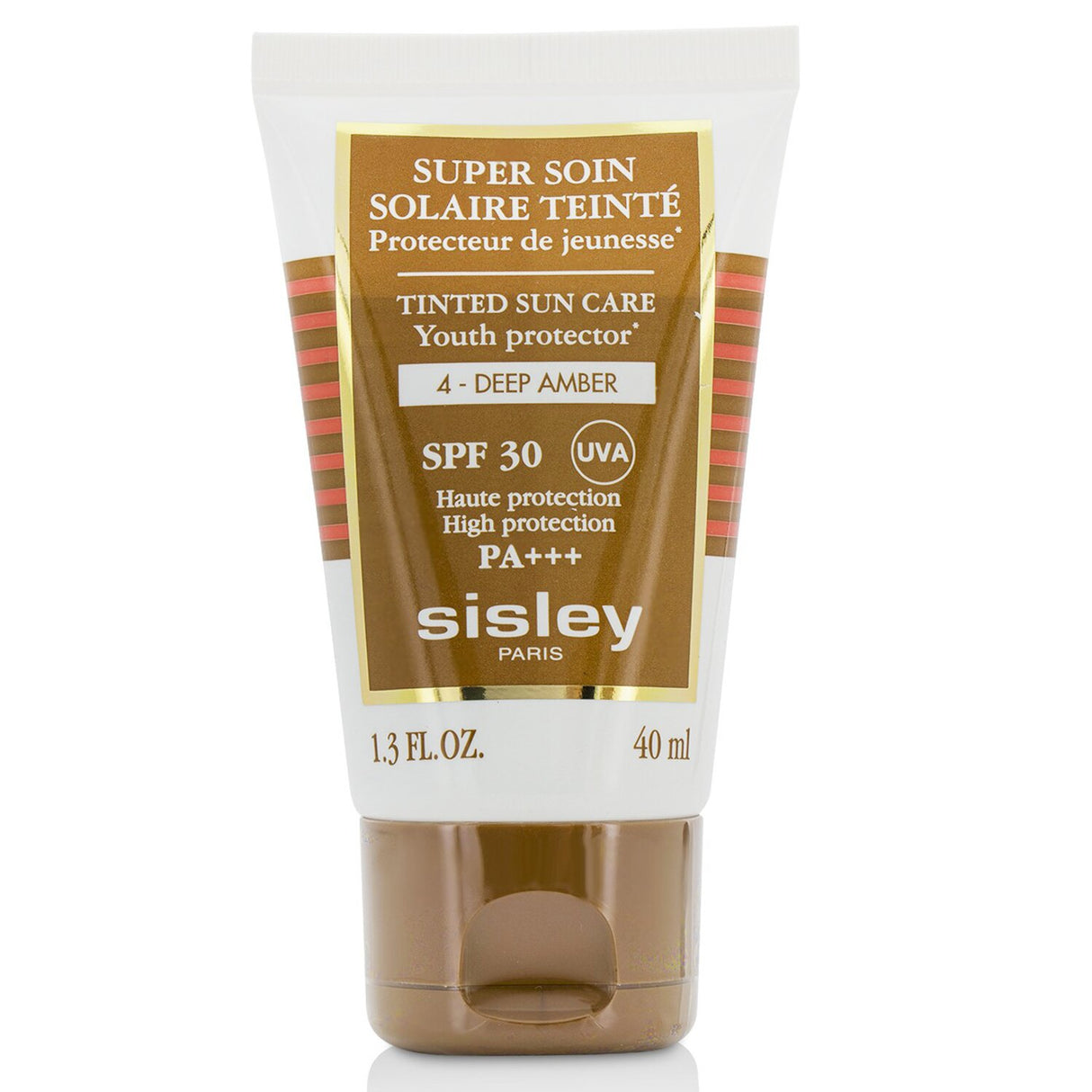 Sisley Super Soin Solaire Tinted Youth Protector SPF 30 in Deep Amber, offering sun protection and skin-enhancing benefits.