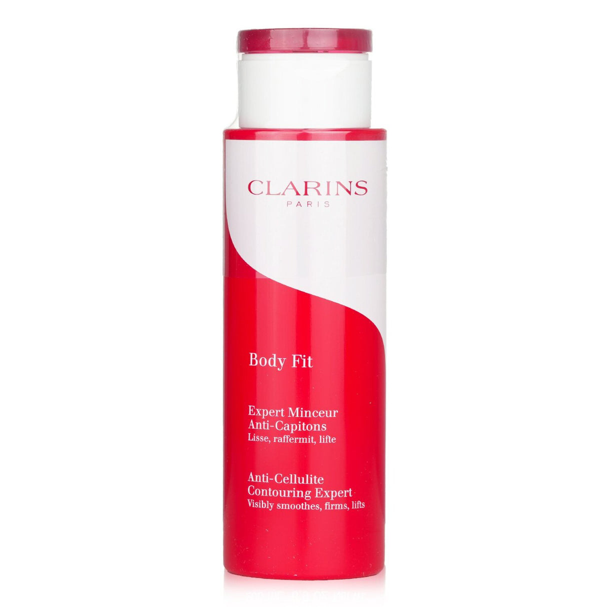 Clarins Body Fit Anti-Cellulite cream, 200ml, targets cellulite, firms skin, and hydrates for a refined, smooth silhouette.