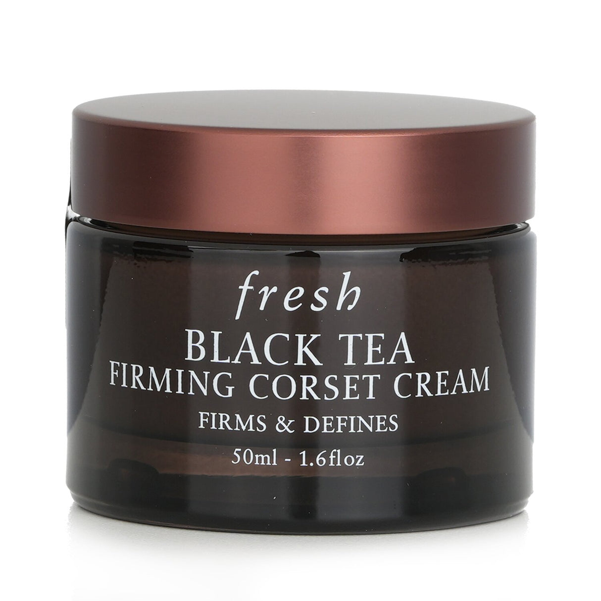 Black Tea Firming Corset Cream in 50ml jar, enhances skin firmness and hydration for a youthful, contoured face and neck.