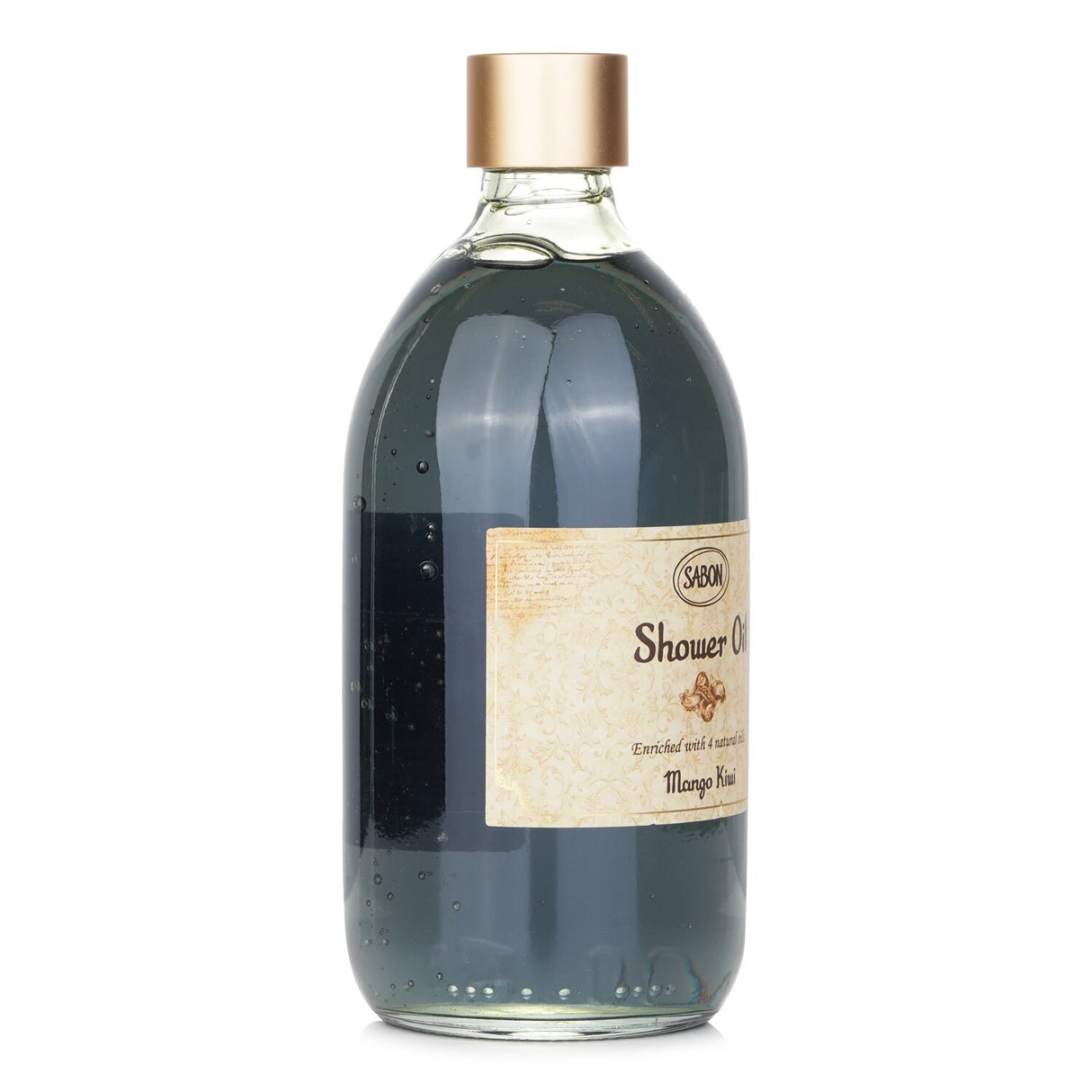 Luxurious Sabon Shower Oil in Kiwi Mango, 500ml, gently cleanses and moisturizes while uplifting your mood with a fruity fragrance.