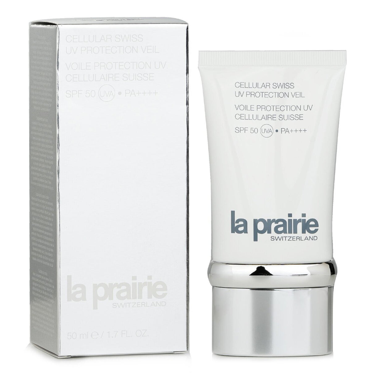 La Prairie Cellular Swiss UV Protection Veil SPF50 providing high-potency sun protection and hydration for radiant skin.