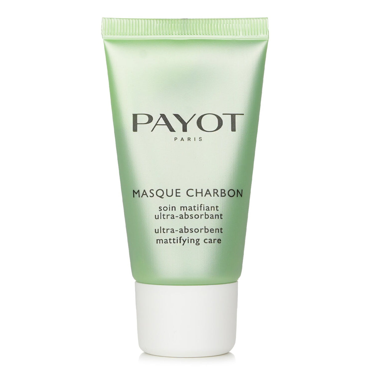 Payot Pate Grise Masque Charbon - a black mattifying facial mask with charcoal, kaolin clay, mint, and zinc for oily skin care.