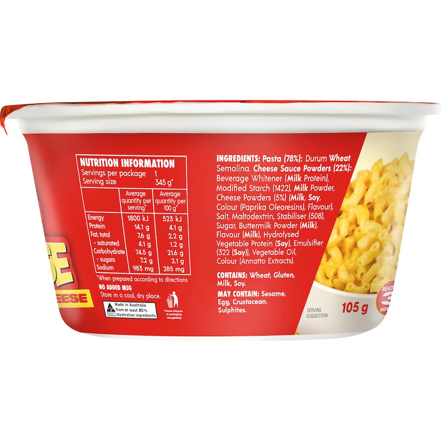 The Big Cheese Pasta & Sauce Mac & Cheese Bowl 105g