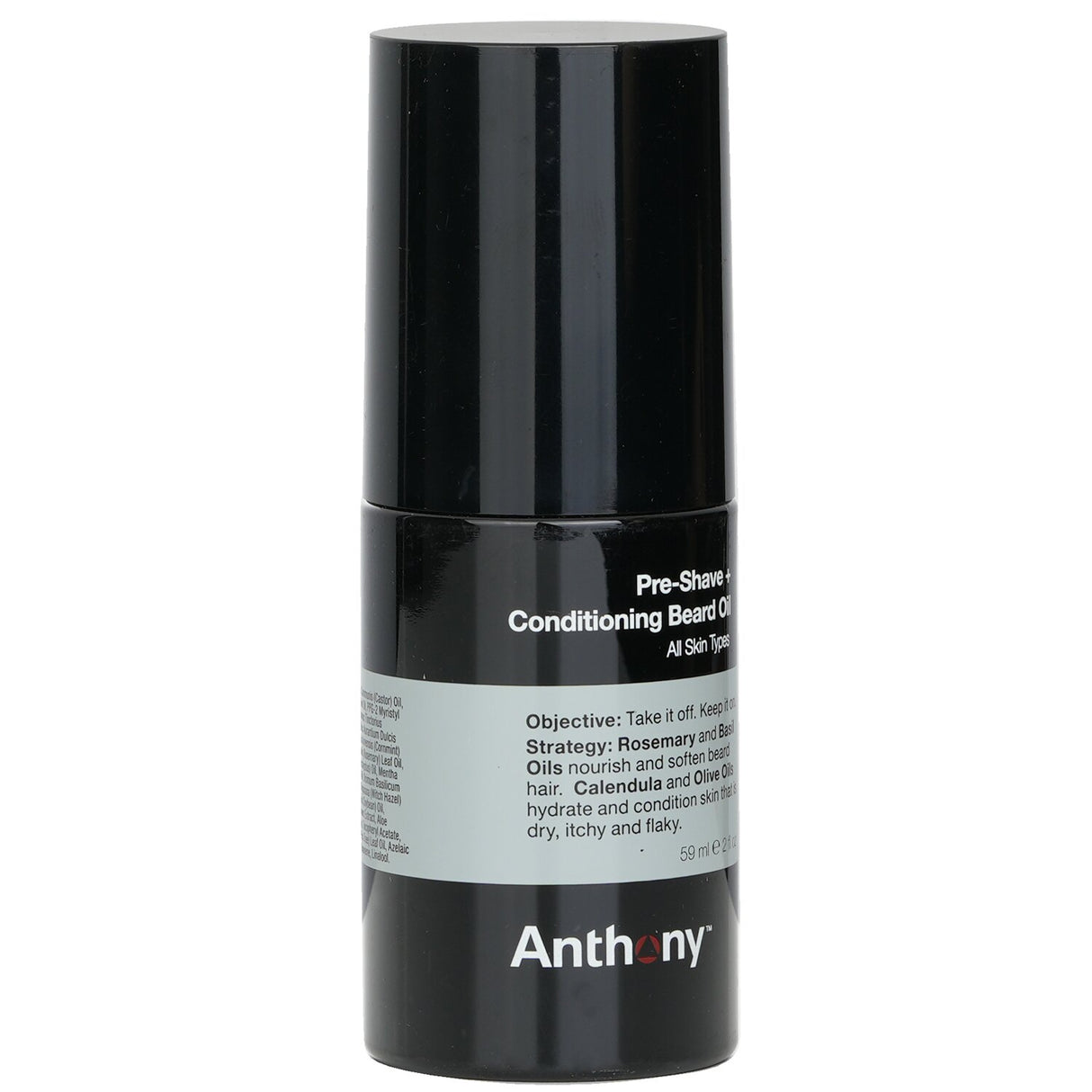 Anthony's dual-purpose pre-shave and conditioning beard oil with Rosemary and Basil for smooth, manageable beards, 59ml.