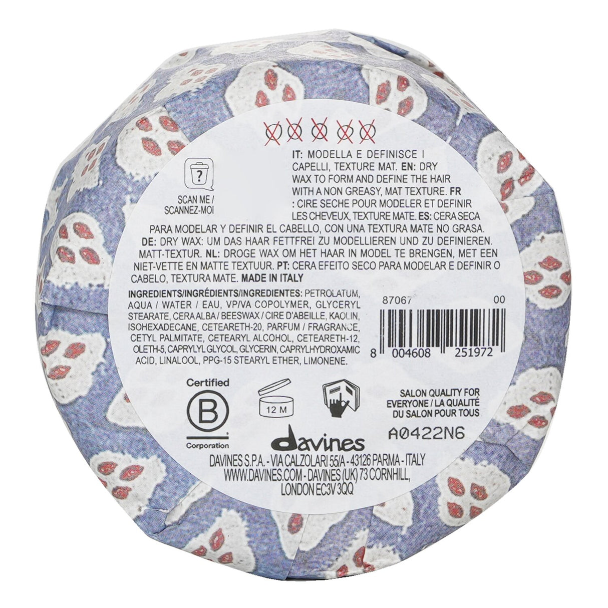 Davines More Inside This Is A Strong Dry Wax (For Defined Mat Textures) 75ml/2.6