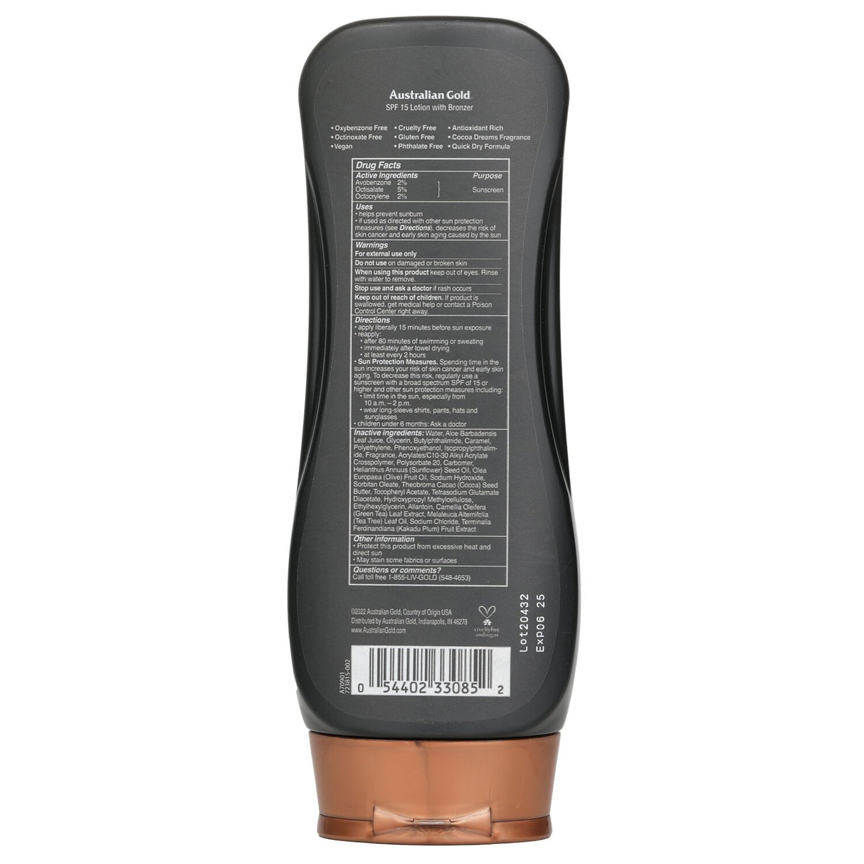 Australian Gold - Lotion Sunscreen SPF 15 with Instant Bronzer - 237ml/8oz