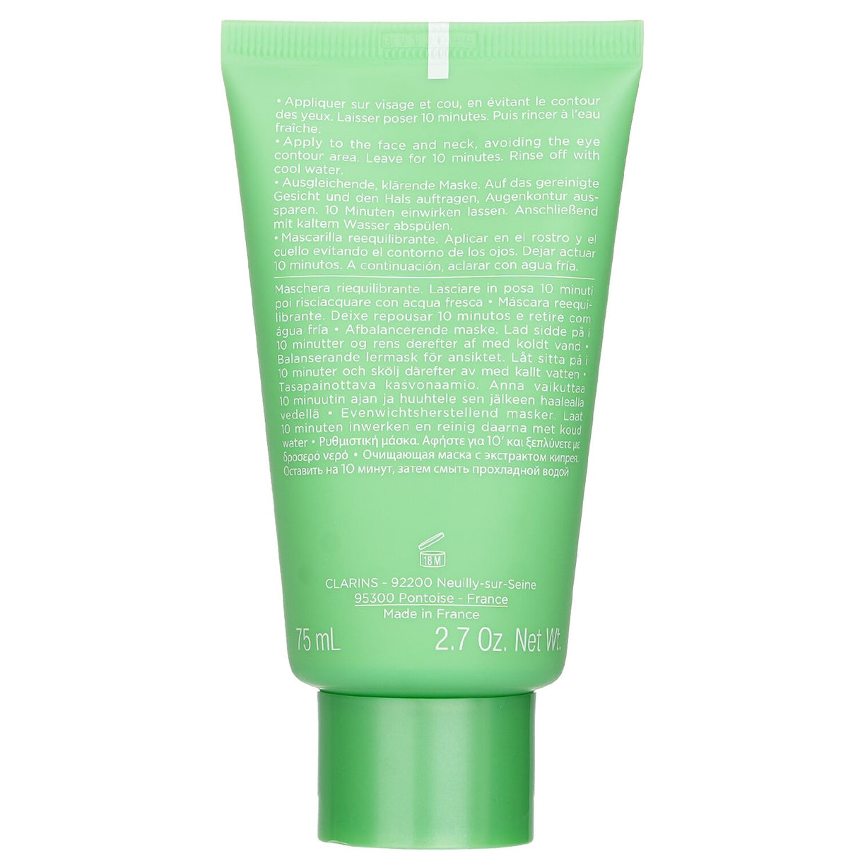 Clarins SOS Pure Rebalancing Clay Mask for combination to oily skin, purifies, absorbs sebum, and minimizes shine.