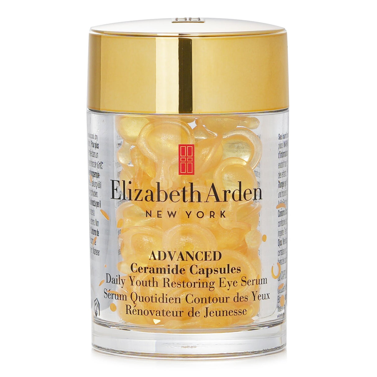 Elizabeth Arden's Advanced Ceramide Capsules for youthful eyes, featuring 9 potent ingredients for rejuvenation and lasting hydration.