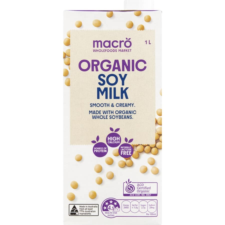 Macro Organic Soy Milk Carton 1L
