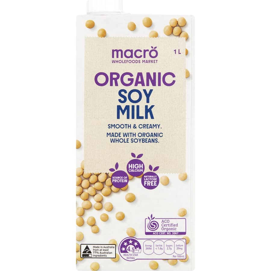 Macro Organic Soy Milk Carton 1L