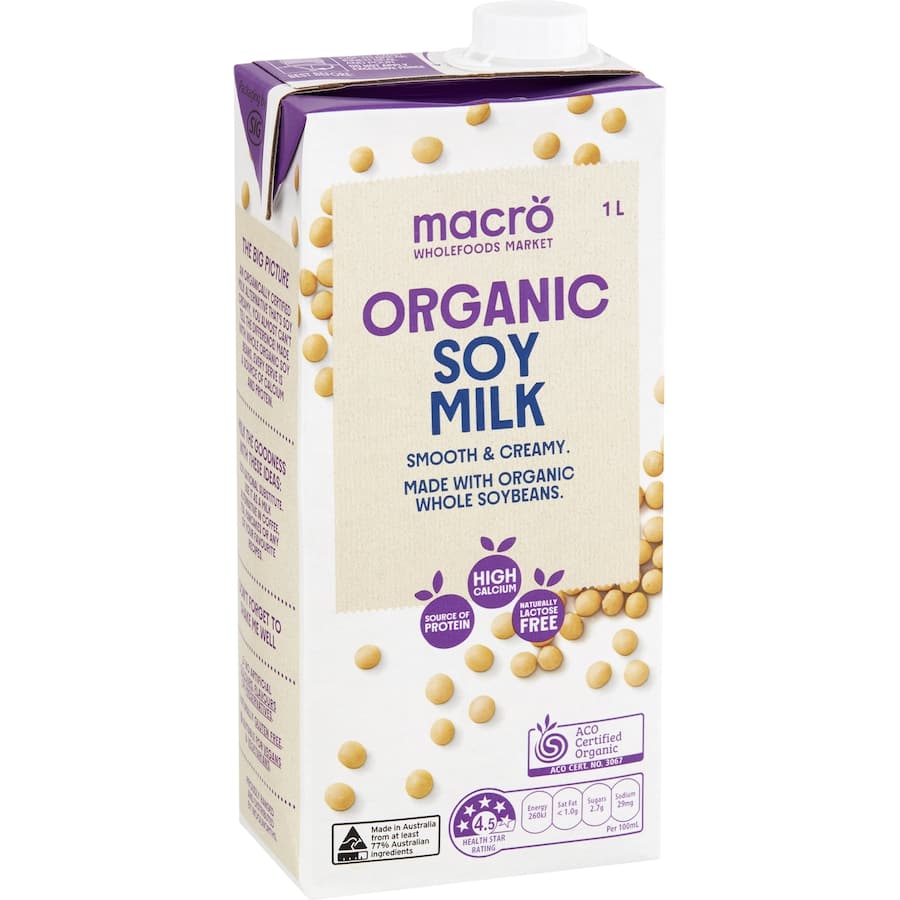 Macro Organic Soy Milk Carton 1L
