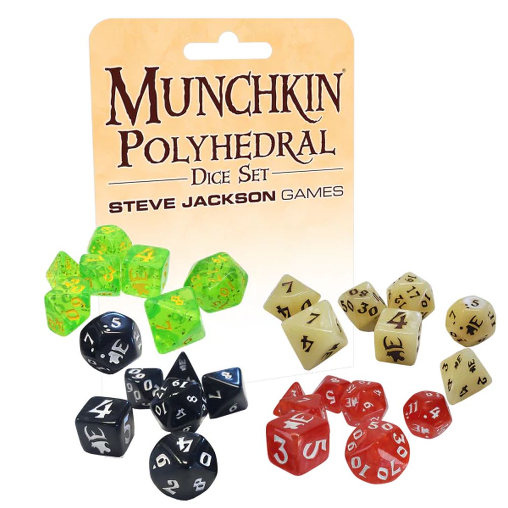 Munchkin Polyhedral Dice Set Black/White