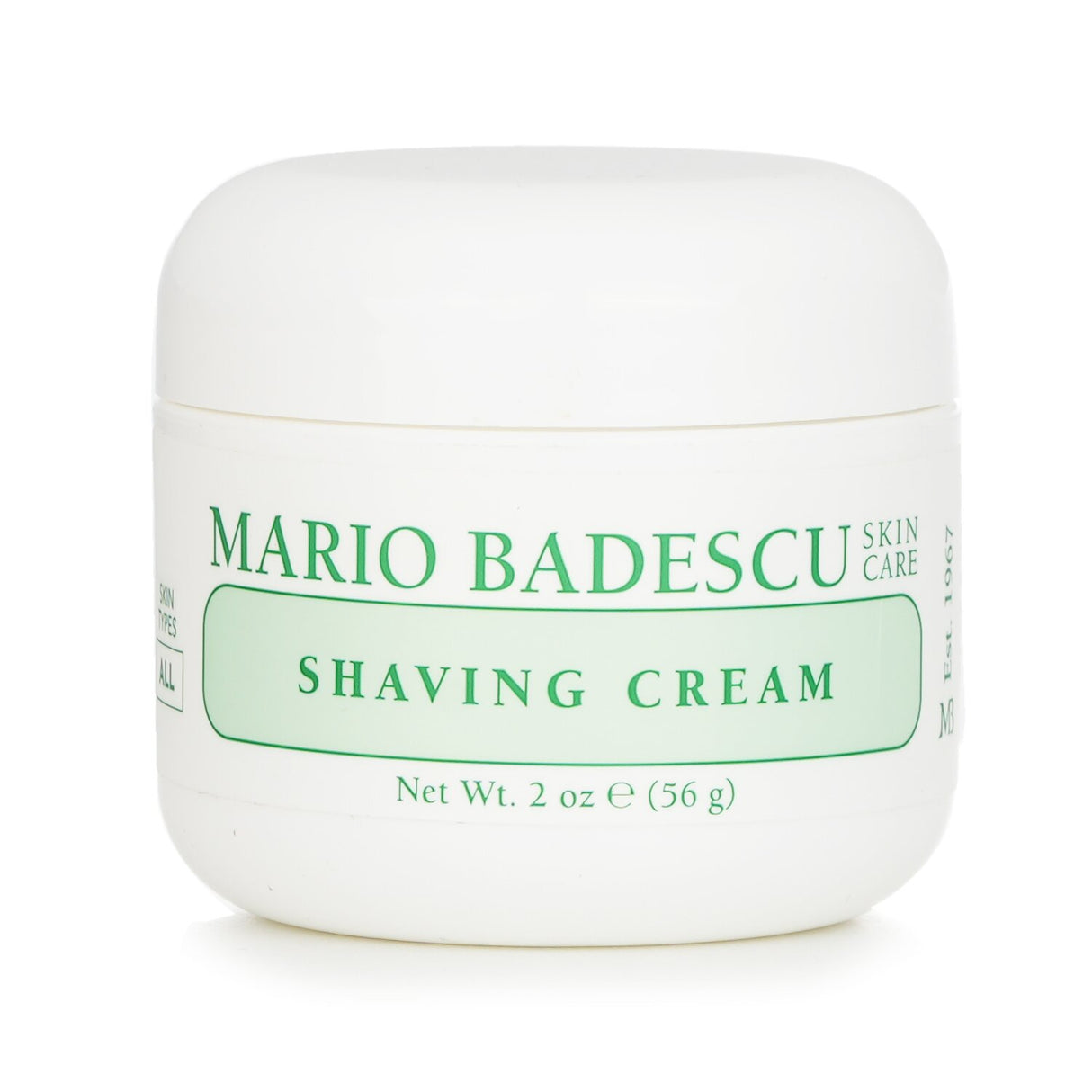 Mario Badescu Shaving Cream in 56g, a thick, non-foaming formula with Lavender for smooth, irritation-free shaving.