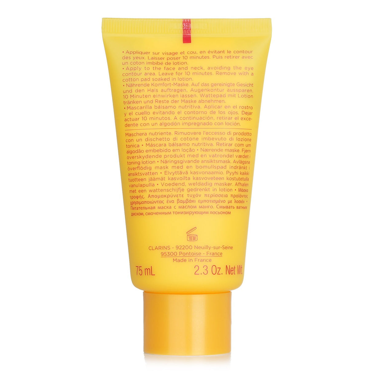 Hydrating Clarins SOS Comfort Balm Mask with Wild Mango Butter for dry skin, providing nourishment and relaxation.