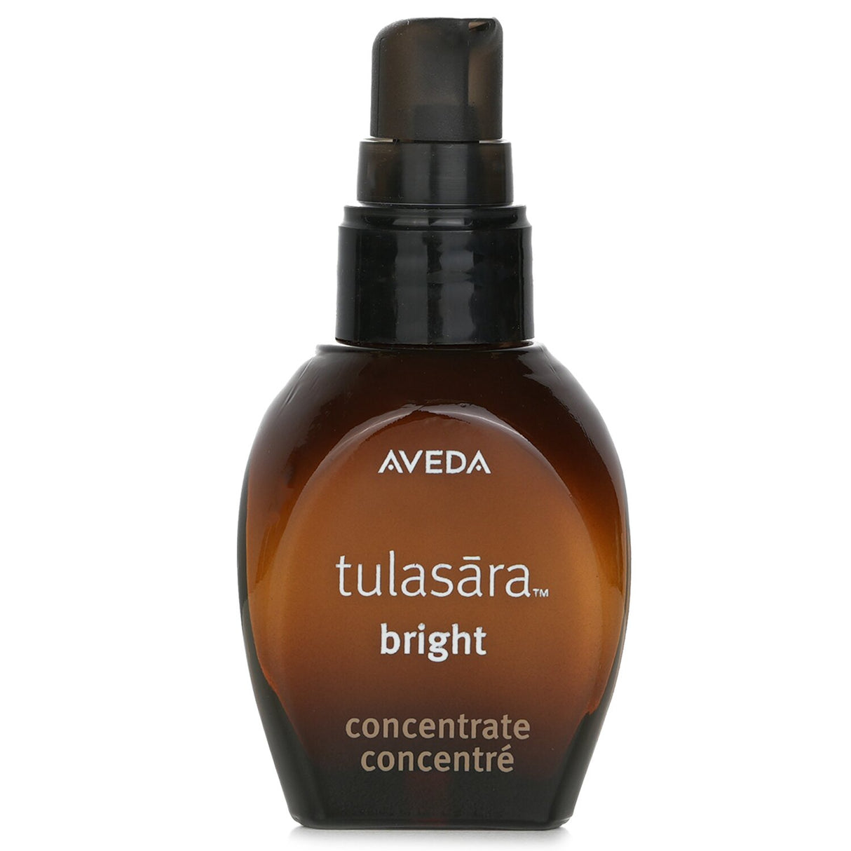 Aveda Tulasara Bright Concentrate, 30ml serum featuring licorice root for brightening and hydration, promotes even skin tone.